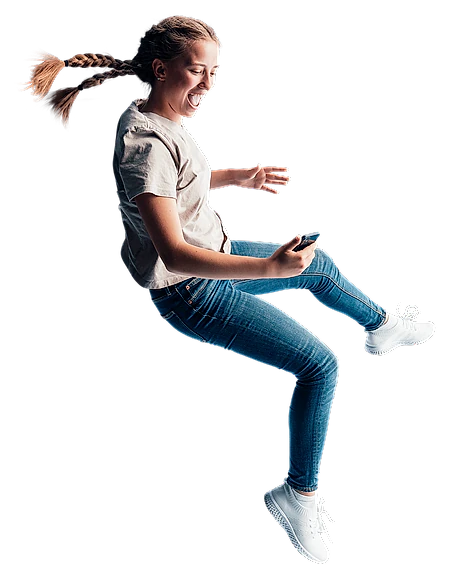 mediamagneten – keyvisual - Blonde, junge Frau wir